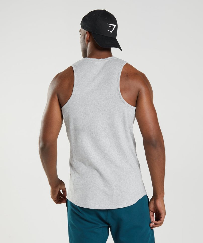 Men's Gymshark React Tanks Light Grey | CA 18N05D